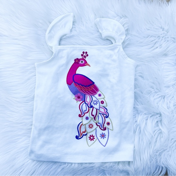 Toddler Gymboree Peacock Appliqué Top 3T - Picture 1 of 3